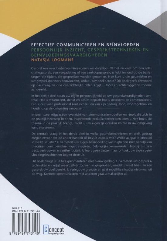 Effectief Communiceren En Beïnvloeden | 9789491743146 | Natasja Loomans |  Boeken | Bol.Com
