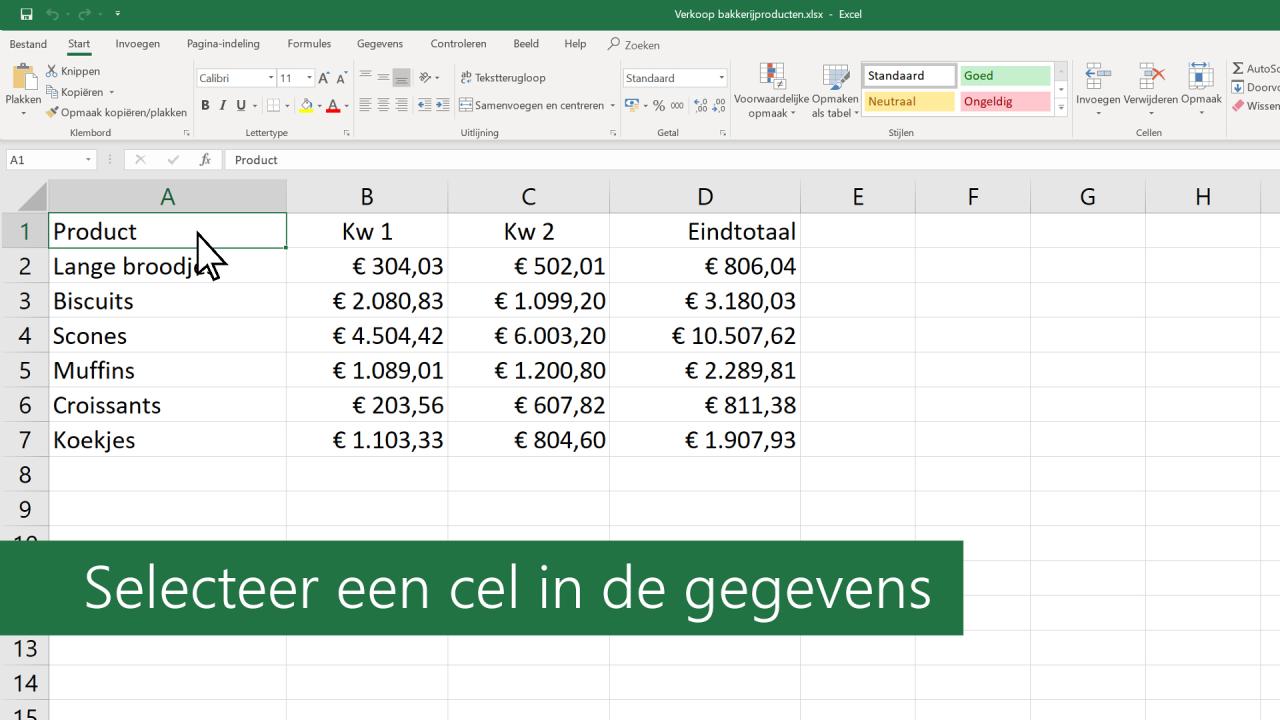 Een Tabel Maken In Excel - Microsoft Ondersteuning