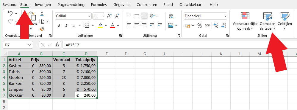 Een Tabel Maken In Excel (In 4 Eenvoudige Stappen) - Handleiding Excel