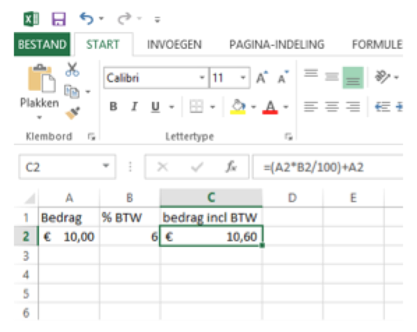 Btw Percentage Berekenen - Handleiding Excel