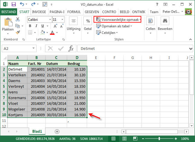Gratis Tips Excel - Voorwaardelijke Opmaak, Wanneer Datum Is Overschreden