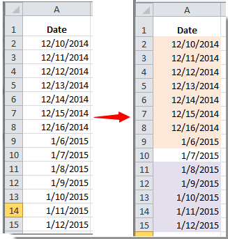 Hoe Voorwaardelijke Datums Kleiner Dan / Groter Dan Vandaag In Excel  Opmaken?