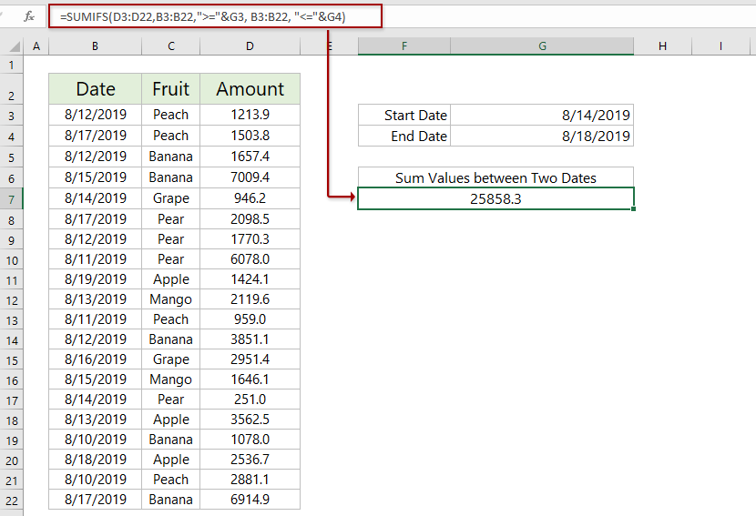 Hoe Waarden Tussen Twee Datums In Excel Optellen?