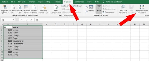 Ontdubbelen In Excel