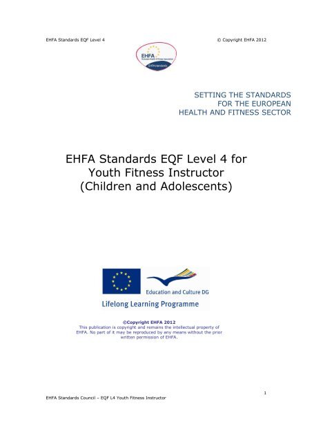 Ehfa Standards Eqf Level 4 For Youth Fitness Instructor (Children ...