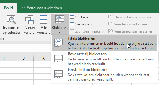 Titels Blokkeren Om Rijen En Kolommen Te Vergrendelen - Microsoft  Ondersteuning