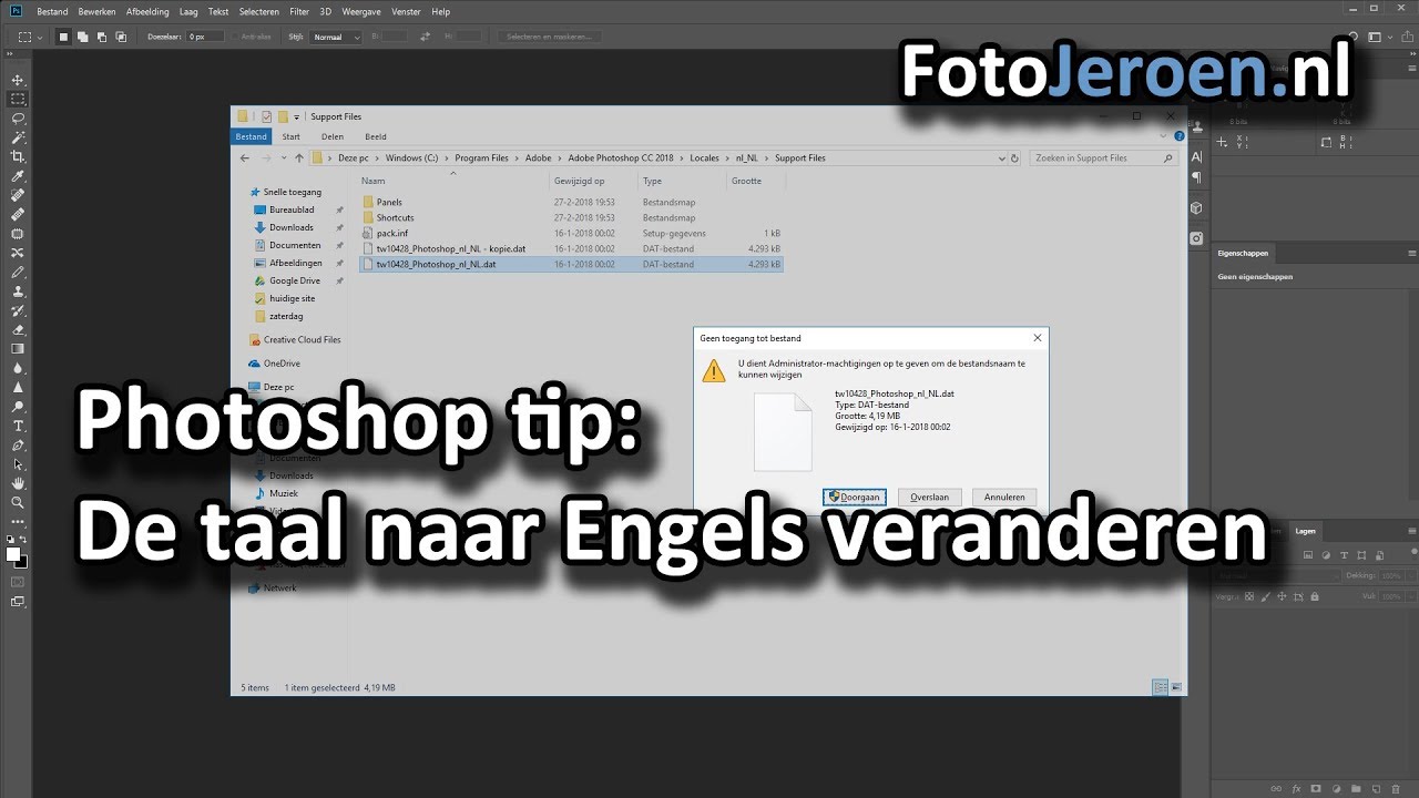 De Taal Naar Engels Of Nederlands Veranderen (Photoshop) - Youtube