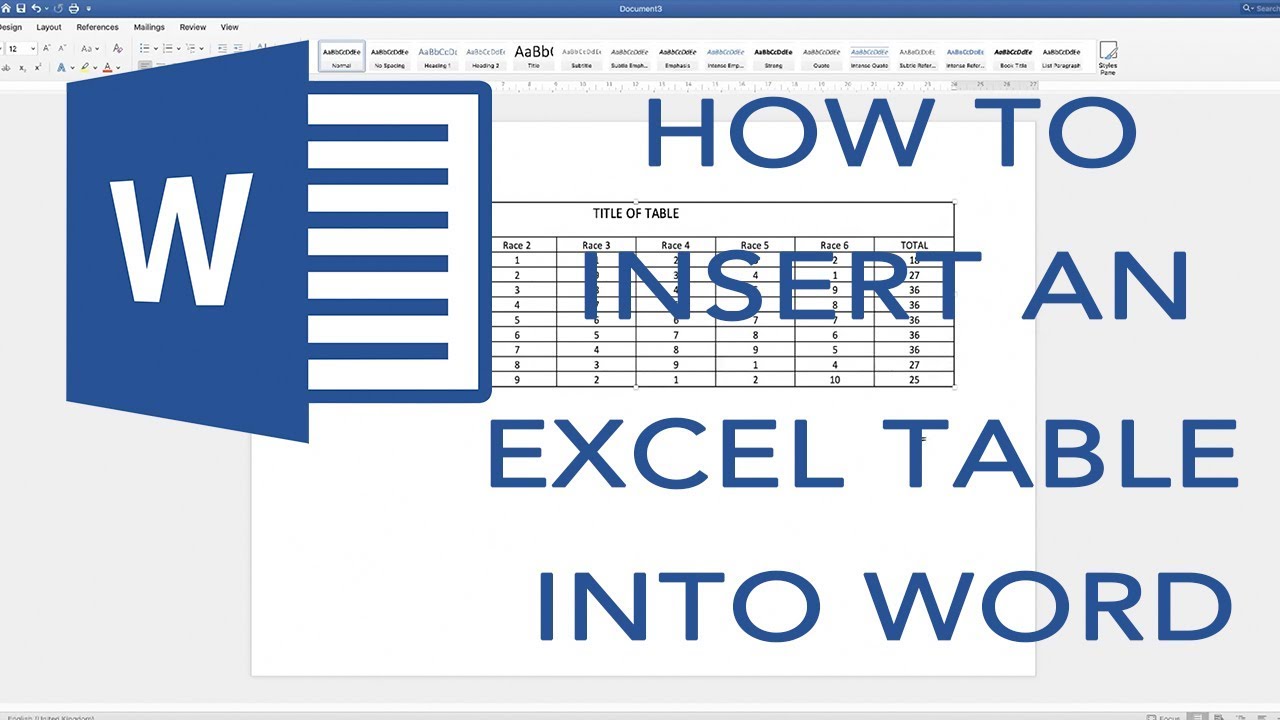 How To Put An Excel Table Into Word. Editable Table (2019) - Youtube