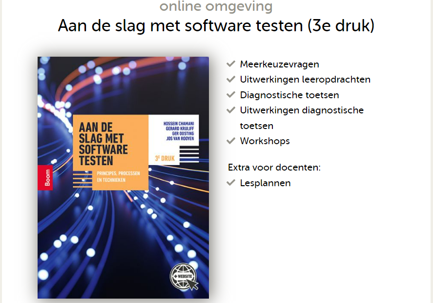 Aan De Slag Met Software Testen (3E Druk) | Van Rooyen, Oosting, Chamani,  Kruijff | 9789024445592 | Boom Hoger Onderwijs