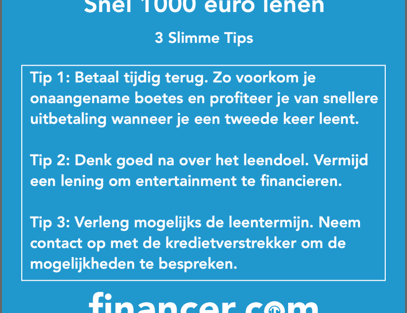 1000 Euro Lenen Zonder Bkr? Vandaag Nog Geregeld! | Financer
