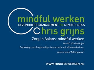 Workshop Chris Grijns - Mindful Aan Het Werk