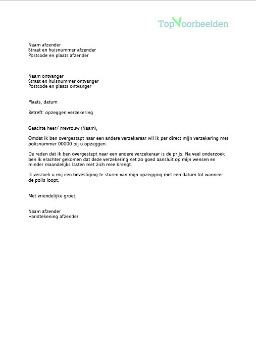 Zakelijke Brief Nederlands Examen