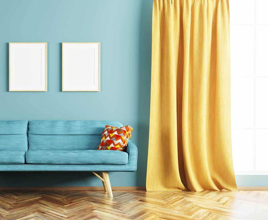 What Curtains Go With Blue Walls? [15 Awesome Ideas!] | Blue Bedroom Walls, Blue  Room Decor, Yellow Curtains Living Room