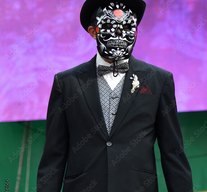 Dia De Los Muertos Carnival. Sugar Skull Makeup Man. Day Of The Dead Stock  Photo | Adobe Stock