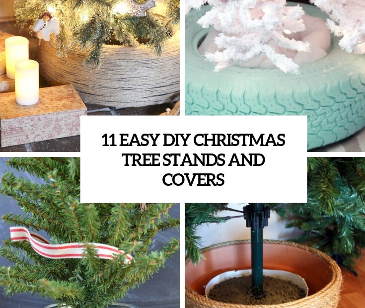 11 Easy Diy Christmas Tree Stands And Covers - Shelterness