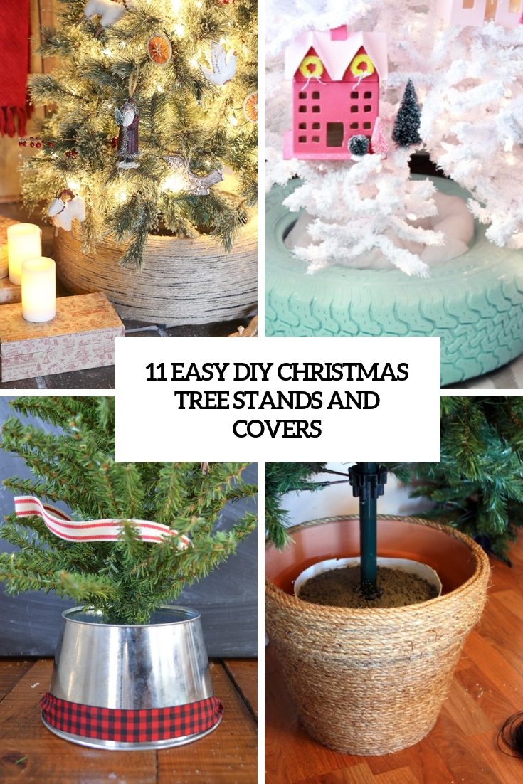 11 Easy Diy Christmas Tree Stands And Covers - Shelterness