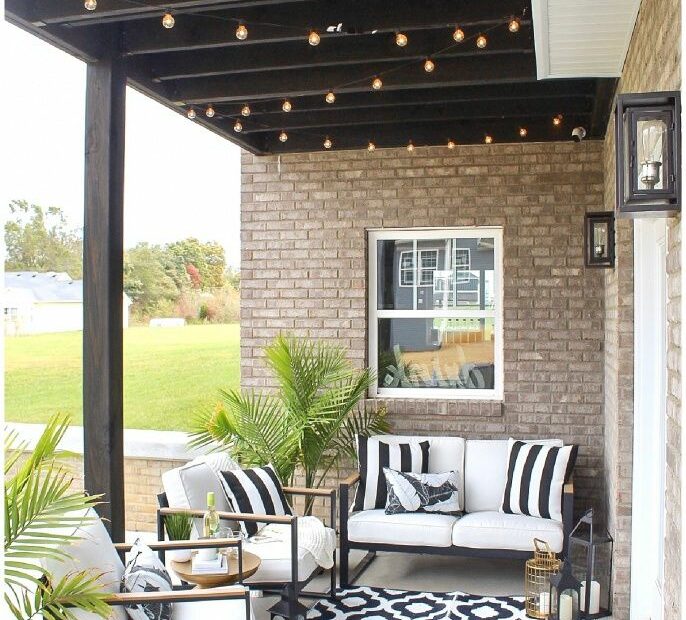 Black And White Outdoor Patio Vibes | Patio Inspiration, Patio Remodel, Patio  Decor