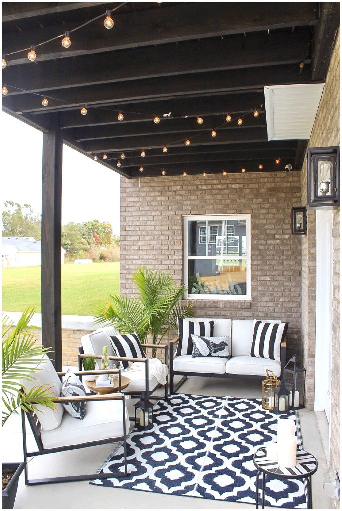 Black And White Outdoor Patio Vibes | Patio Inspiration, Patio Remodel, Patio  Decor