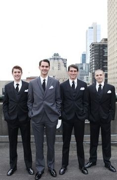 Groom In Grey, Groomsmen In Black Actually Looks Good | Black Wedding,  Groom And Groomsmen, Bridesmaids And Groomsmen