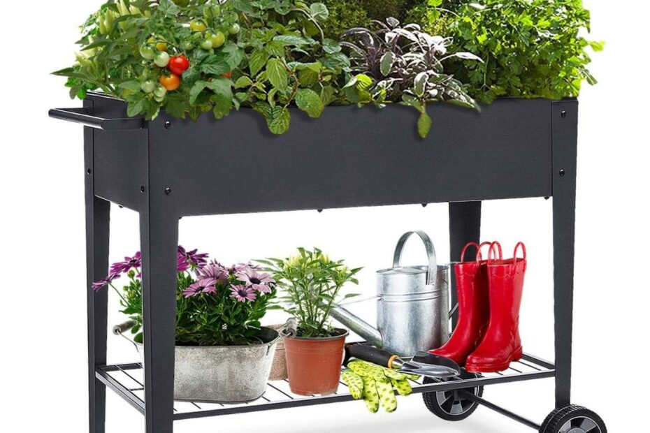 Foyuee Raised Planter Box With Legs Outdoor Elevated Garden Bed On Wheels  Gardening For Vegetables Flower Herb Patio Planting - Walmart.Com
