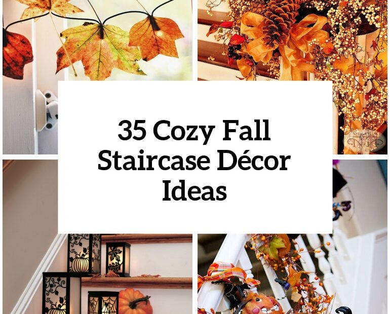 35 Cozy Fall Staircase Décor Ideas - Digsdigs