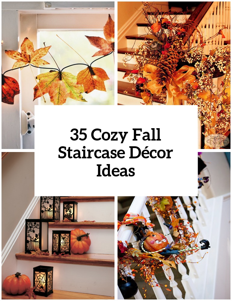 35 Cozy Fall Staircase Décor Ideas - Digsdigs