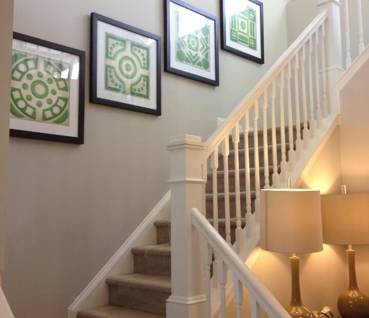 Oversized Wall Decor Going Up Stairs. Very Nice So The Wall Isn'T Blank!  Seen In A Model Home :) | Oversized Wall Decor, Staircase Decor, Entryway Wall  Decor