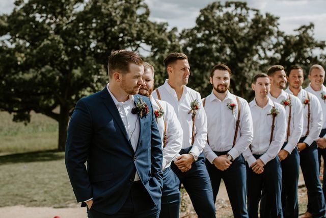 Burgundy Blush Navy Wedding Flowers | Wedding Groomsmen Attire, Tuxedo Wedding  Groomsmen, Groom Wedding Attire