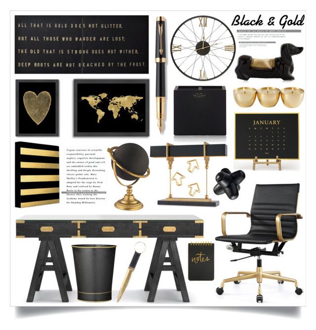 Black & Gold Office Decor | Gold Office Decor, Black Gold Office, Work Office  Decor