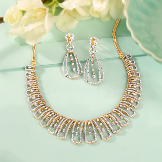 Diamond Necklace Set | Buy Diamond Neckwear Set Online