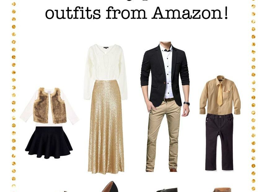 Holiday Family Photo Outfits From Amazon, Christmas Family Picture Outfits, Gold  Christmas Out… | Winter Family Photos, Family Photo Outfits, Family Picture  Outfits