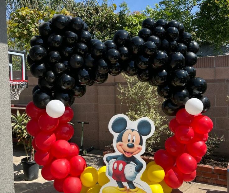 Mickey Mouse Balloon Backdrop | Mickey Mouse Birthday Decorations, Mickey  Mouse Balloons, Mickey Mouse Birthday Cake