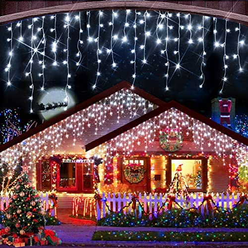 132Ft Christmas Lights Decorations Outdoor, 1280 Led 8 Modes Curtain Fairy  Lights With 240 Drops,Plug In Waterproof Timer Memory Function For Christmas  Holiday Wedding Party Decorations(Cool White) - - Amazon.Com