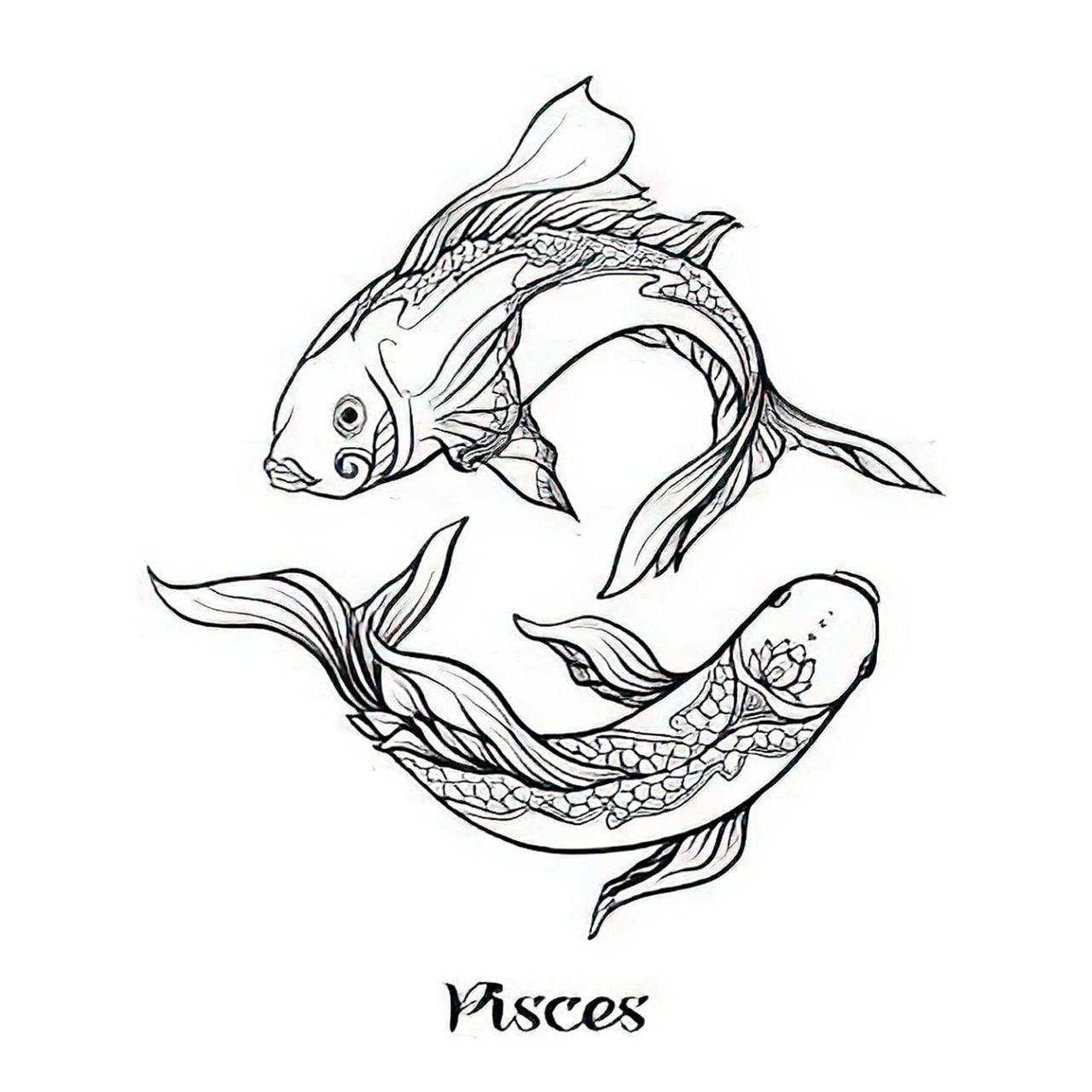 Amazon.Com : Dopetattoo 6 Sheets Temporary Tattoos Pisces Symbol Fish  Temporary Tattoo Neck Arm Chest For Women Men Adults : Beauty & Personal  Care