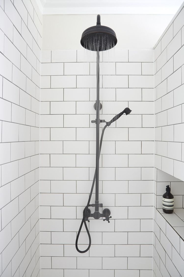 Loading... | White Bathroom Designs, Black Shower Fixtures, Shower Fixtures