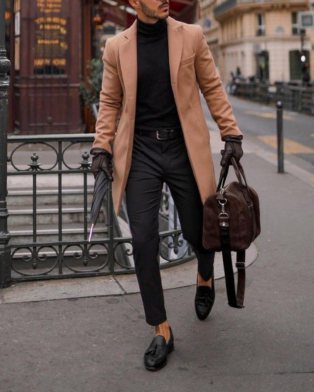 Men'S Winter Outfit With Highneck / Turtle Neck. | Sweater Outfits Men,  Fashion Suits For Men, Turtleneck Outfit Men