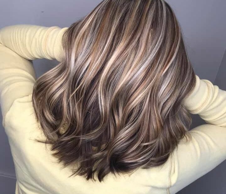 Chocolate Brown Lowlights And Blonde Highlights With Tints Of Strawberry  Blonde | Shortish Hair, Brown Hair With Blonde Highlights, Gray Hair  Highlights