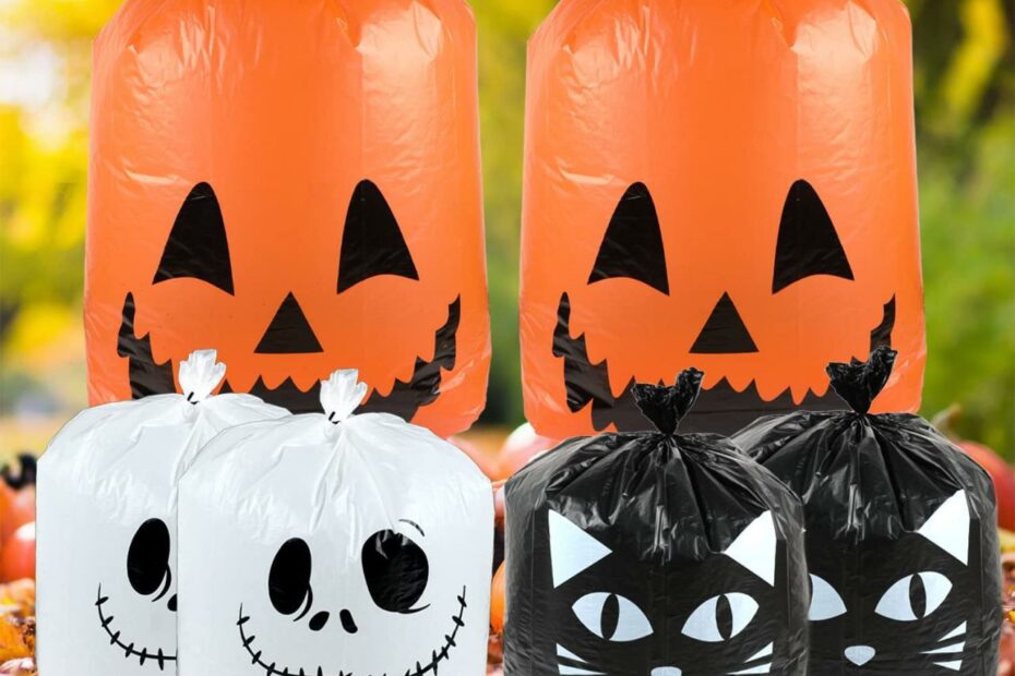 Amazon.Com: Labeol Halloween Pumpkin Leaf Bags 6Pcs Halloween Decorations  Outdoor Halloween Lawn Bags With Ties Halloween Goodie Bags Trash Bag Yard  Waste Bags Fall Garden Decor : Health & Household