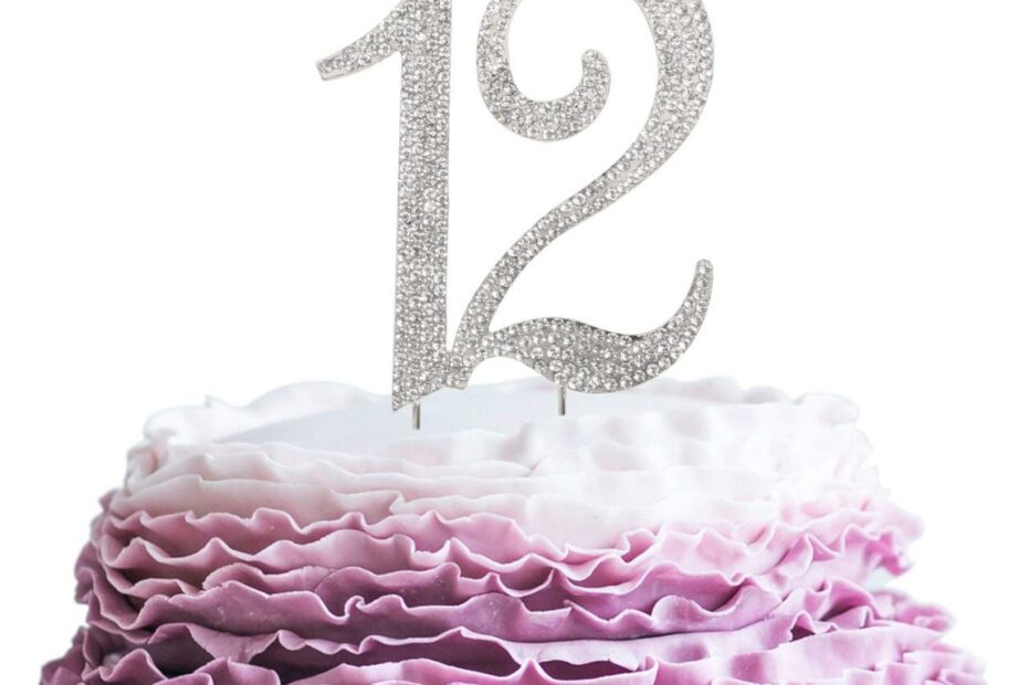 Amazon.Com: Lingpar 12 Years Birthday Cake Topper - New Best Crystal  Rhinestone 12Th Wedding Anniversary Or 12 Years Old Cake Topper Party  Decoration Silver : Grocery & Gourmet Food