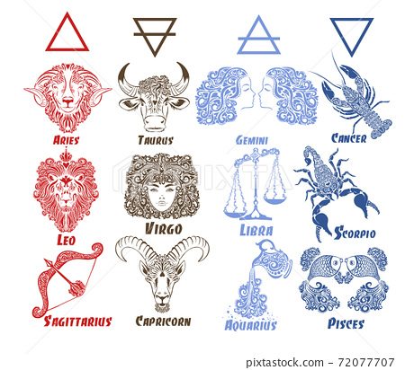A Set Of Zodiac Signs. T-Shirt Print. Symbol... - Stock Illustration  [72077707] - Pixta