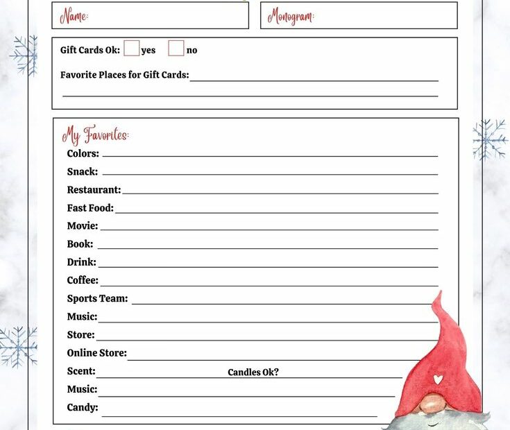 Free Secret Santa List Printable Questionnaire: 2 Options! | Secret Santa, Secret  Santa List, Secret Santa Questionnaire