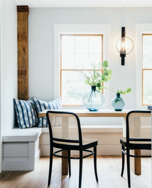 Modern Farmhouse Breakfast Nook Ideas | Projeto Da Sala De Jantar,  Interiores De Casas, Paredes Da Sala De Jantar