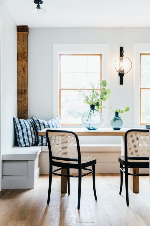 Modern Farmhouse Breakfast Nook Ideas | Projeto Da Sala De Jantar,  Interiores De Casas, Paredes Da Sala De Jantar