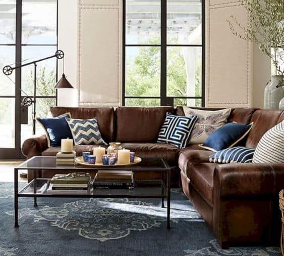 20 Stylish Throw Pillow Ideas For Brown Couches | Brown And Blue Living  Room, Brown Sofa Living Room, Brown Living Room Decor