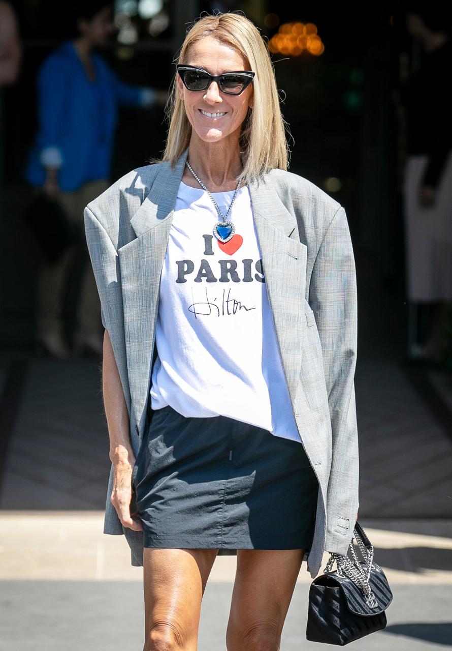 Celine Dion Wears 'Titanic' Blue Diamond Necklace In Paris