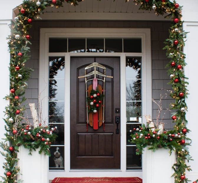 Vintage Sled Front Door Decor - The Lilypad Cottage