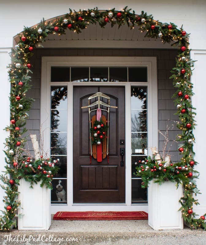 Vintage Sled Front Door Decor - The Lilypad Cottage