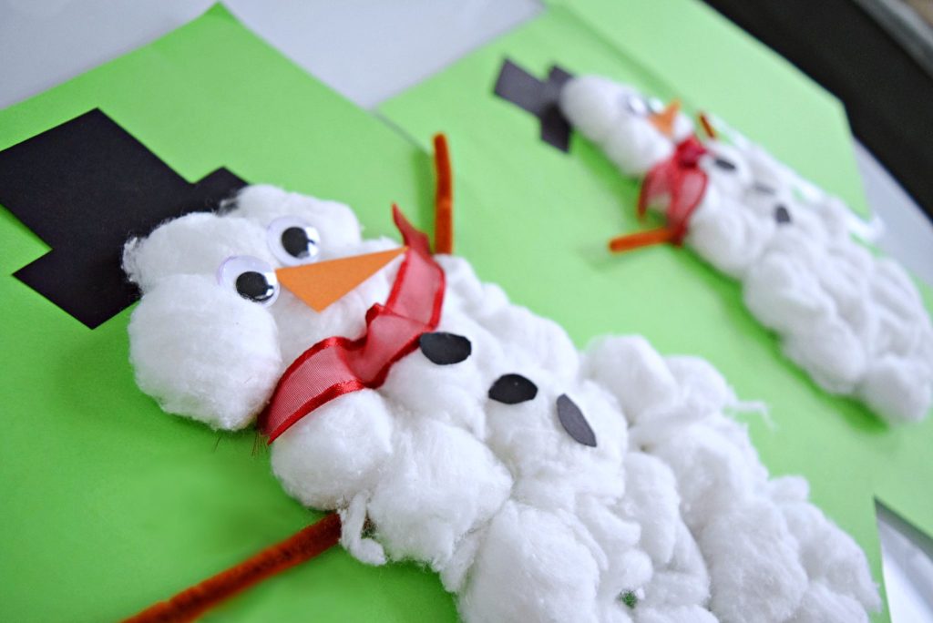 A Simple Cotton Ball Snowman Craft 2023 - Entertain Your Toddler