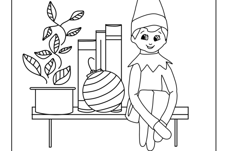 7 Elf On The Shelf Inspired Coloring Pages For Kids