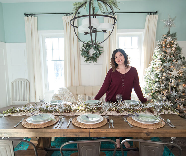 French Country Farmhouse Christmas Dining Room & Table Setting | The Diy  Mommy